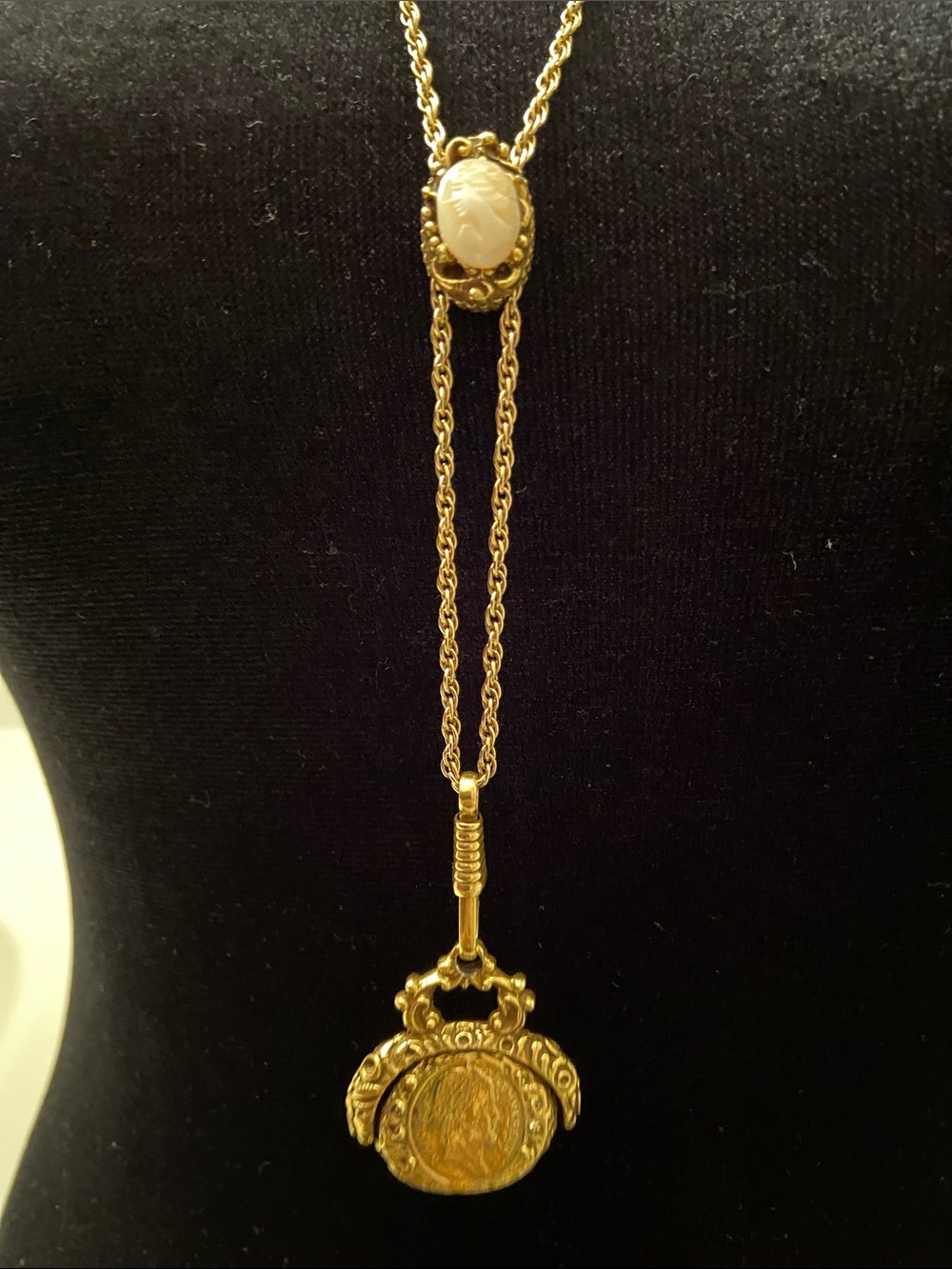 Vintage Goldette Napoleon with Cameo Flip Pendant